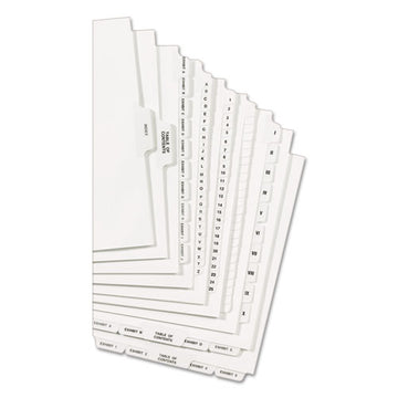 Avery® Preprinted Legal Exhibit Side Tab Index Dividers, Allstate Style, 10-tab, 14, 11 X 8.5, White, 25-pack freeshipping - TVN Wholesale